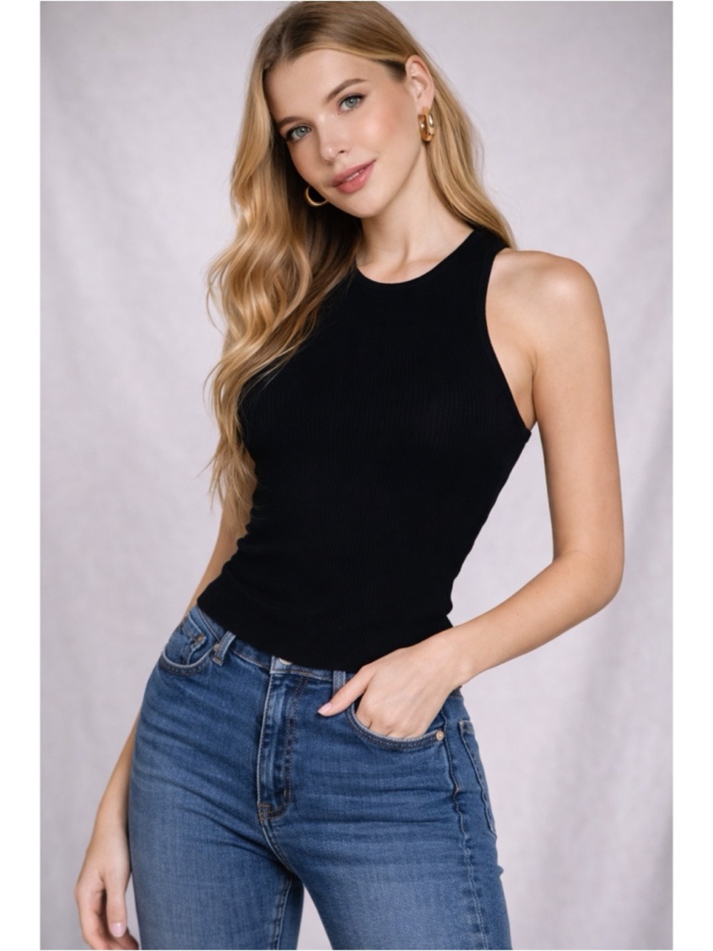 NWT Racerback Seamless Tank Top - BLACK